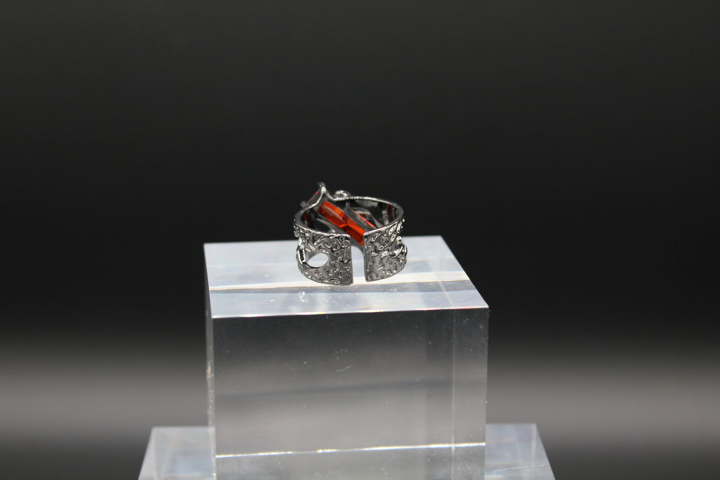 Ruby Fang Steel Adjustable Ring