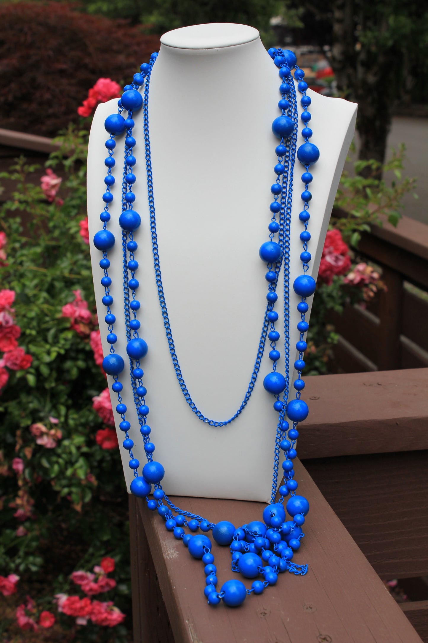 Blue Balls and Chain: Multi-Layer Long Ass Statement Necklace