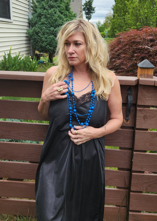 Blue Balls and Chain: Multi-Layer Long Ass Statement Necklace