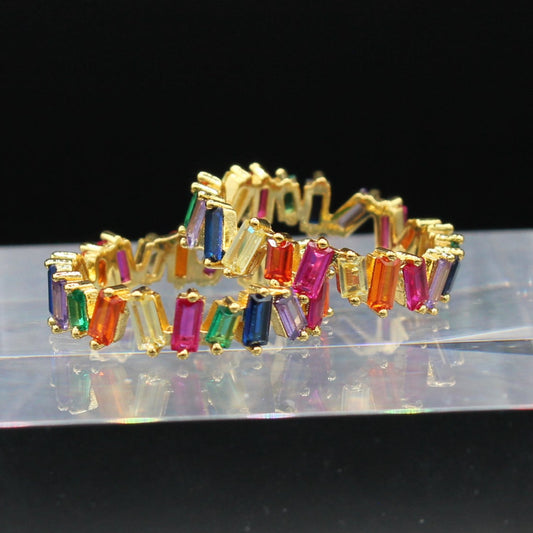 Radiance Remix: Set of 2 Stacking Rings: Multicolor Crystal