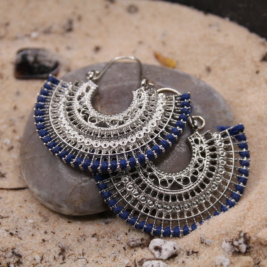 Indigo Rain: Dangle Retro Bohemian Style Earrings