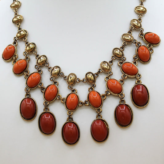 Radiant Ember: Plastron Statement Necklace