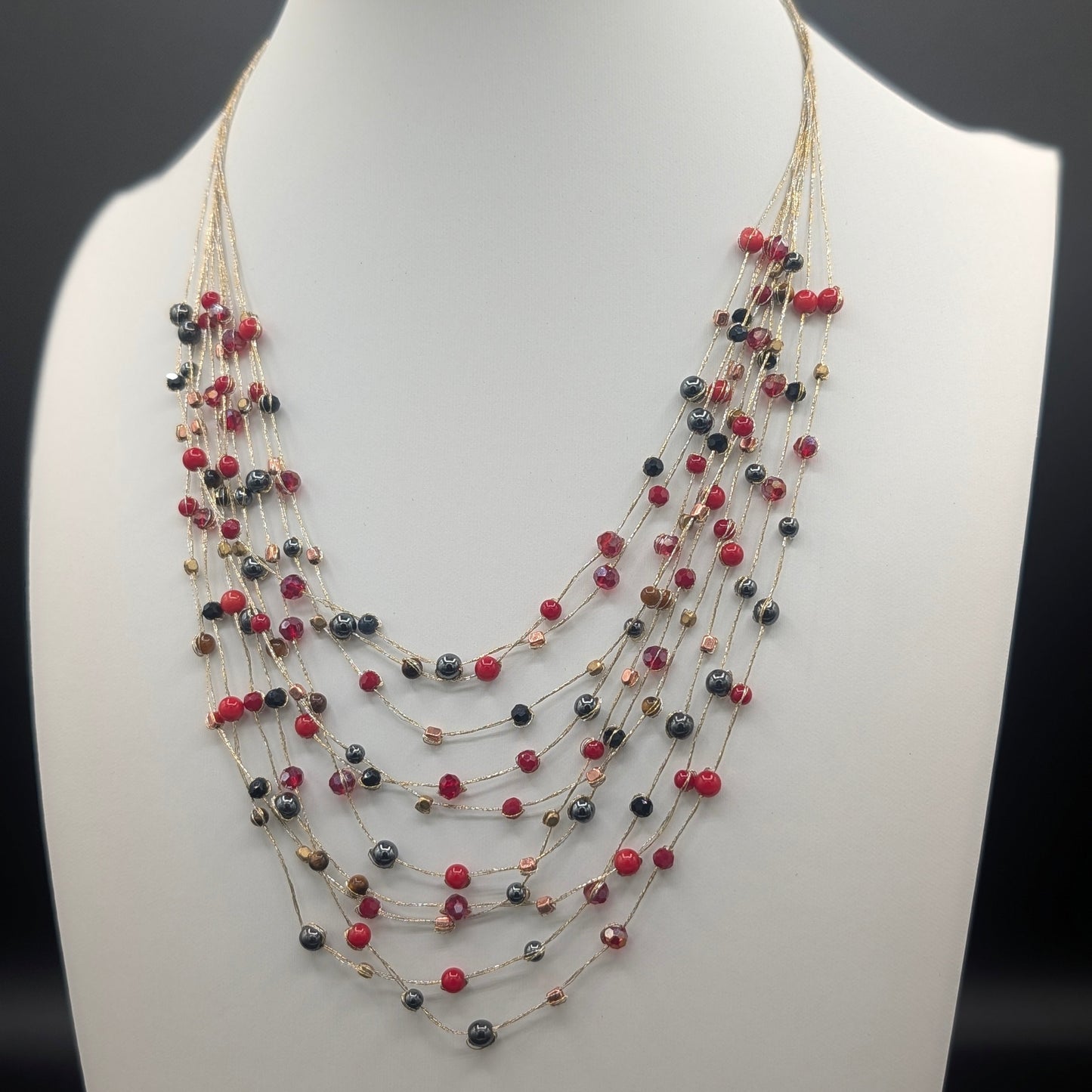 Bloodline Multi-Strand Silk Mesh Necklace