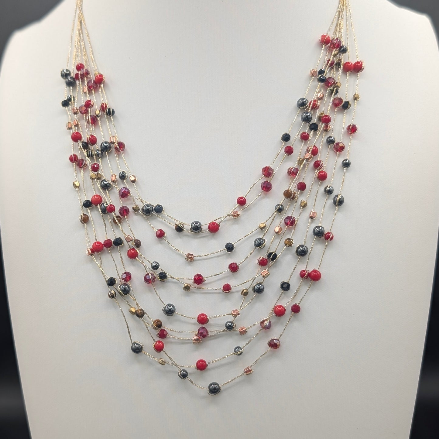 Bloodline Multi-Strand Silk Mesh Necklace