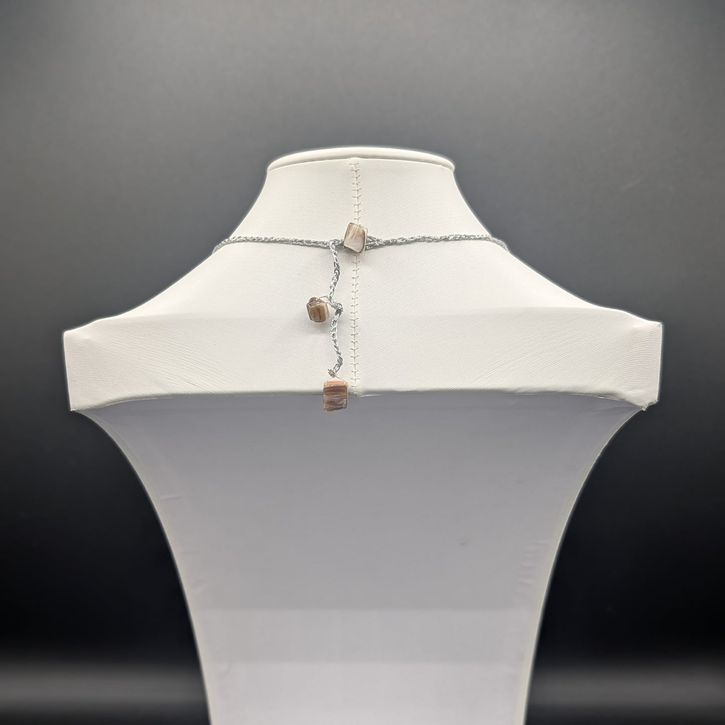 Tangled Constellation Silk Knotted Necklace: A Symphony of Stones and Color