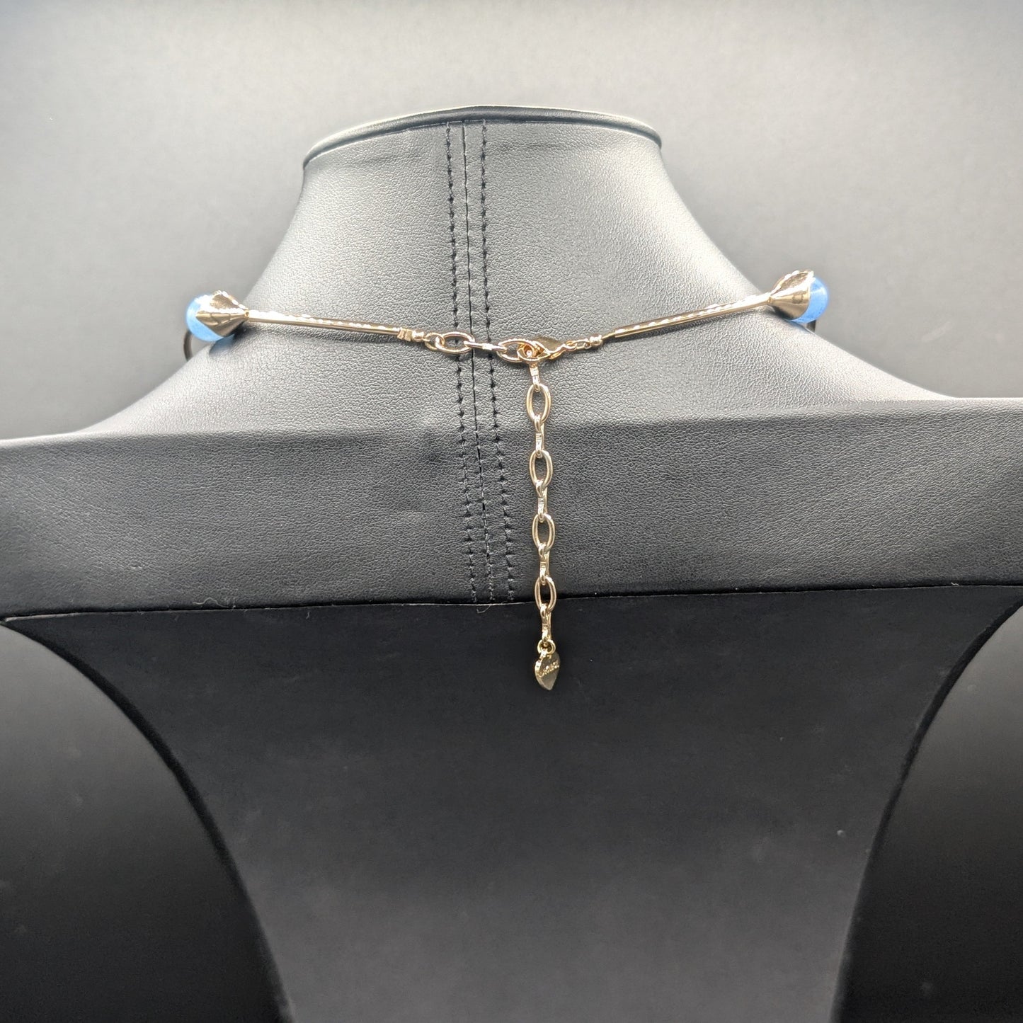 Arctic Halo: Blue Agate Stone Necklace