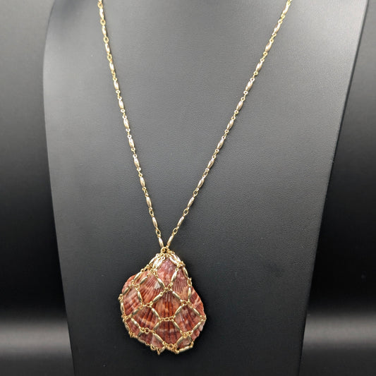 Shellbound: Chain Wrapped Seashell Pendant Necklace