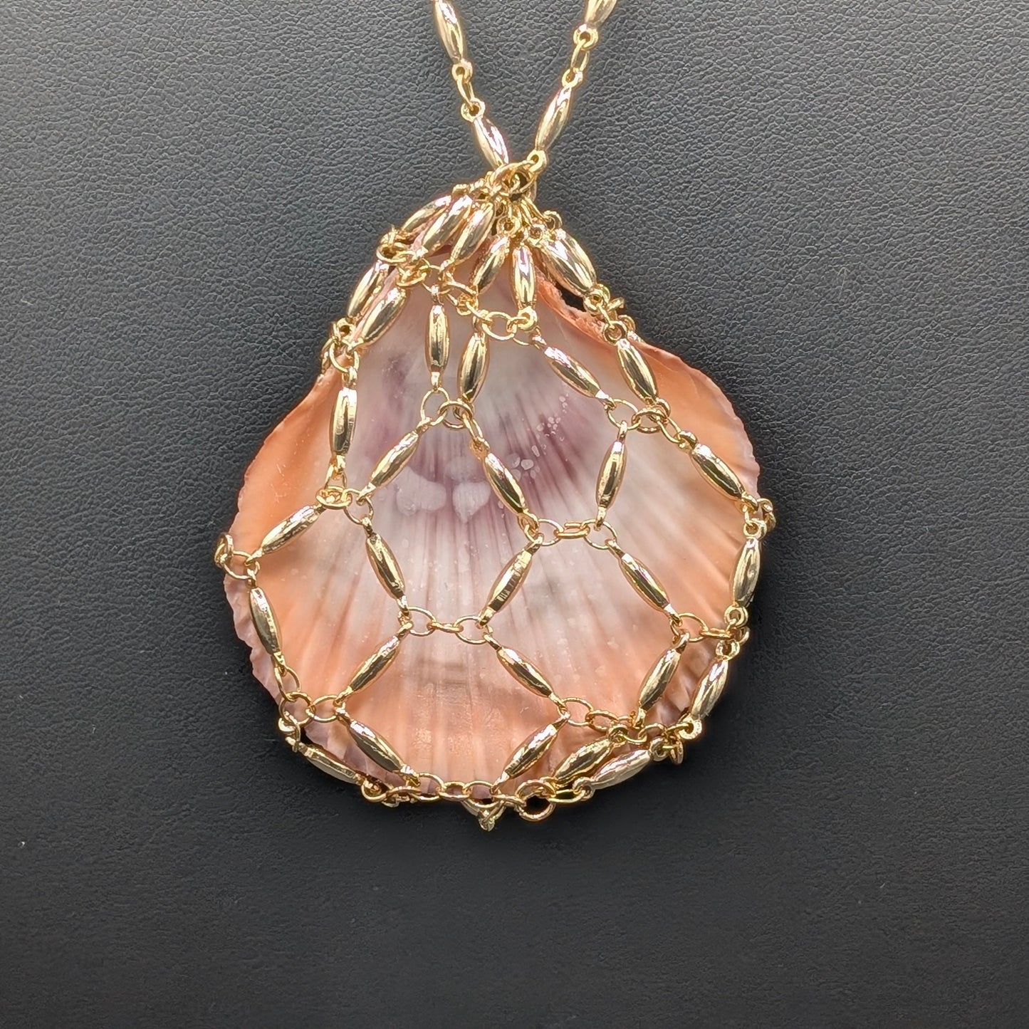 Shellbound: Chain Wrapped Seashell Pendant Necklace