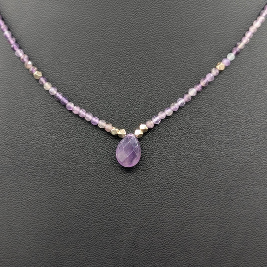 Lilac Horizon: Lavender Amethyst Druzy Charm Necklace