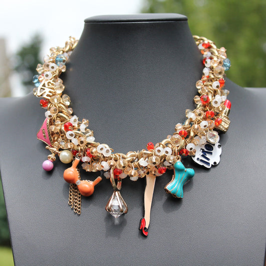 Glam Bam Thank You Ma’am: Blingy Sexy Yet Still Classy Charm Necklace