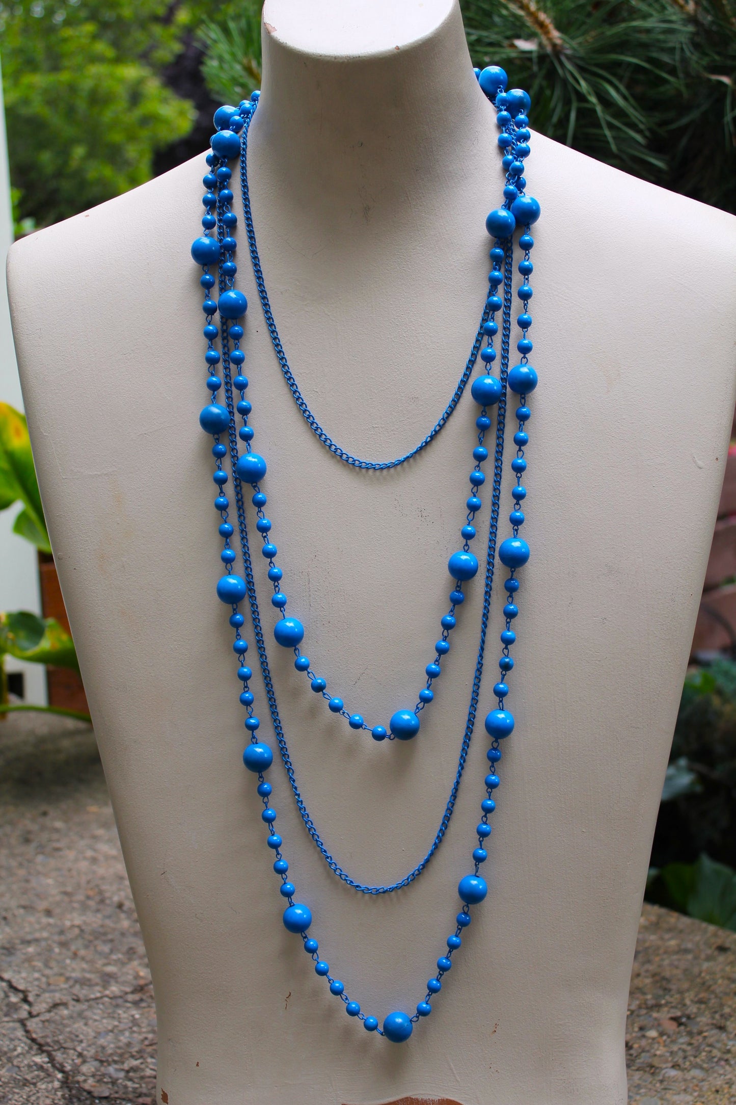 Blue Balls and Chain: Multi-Layer Long Ass Statement Necklace