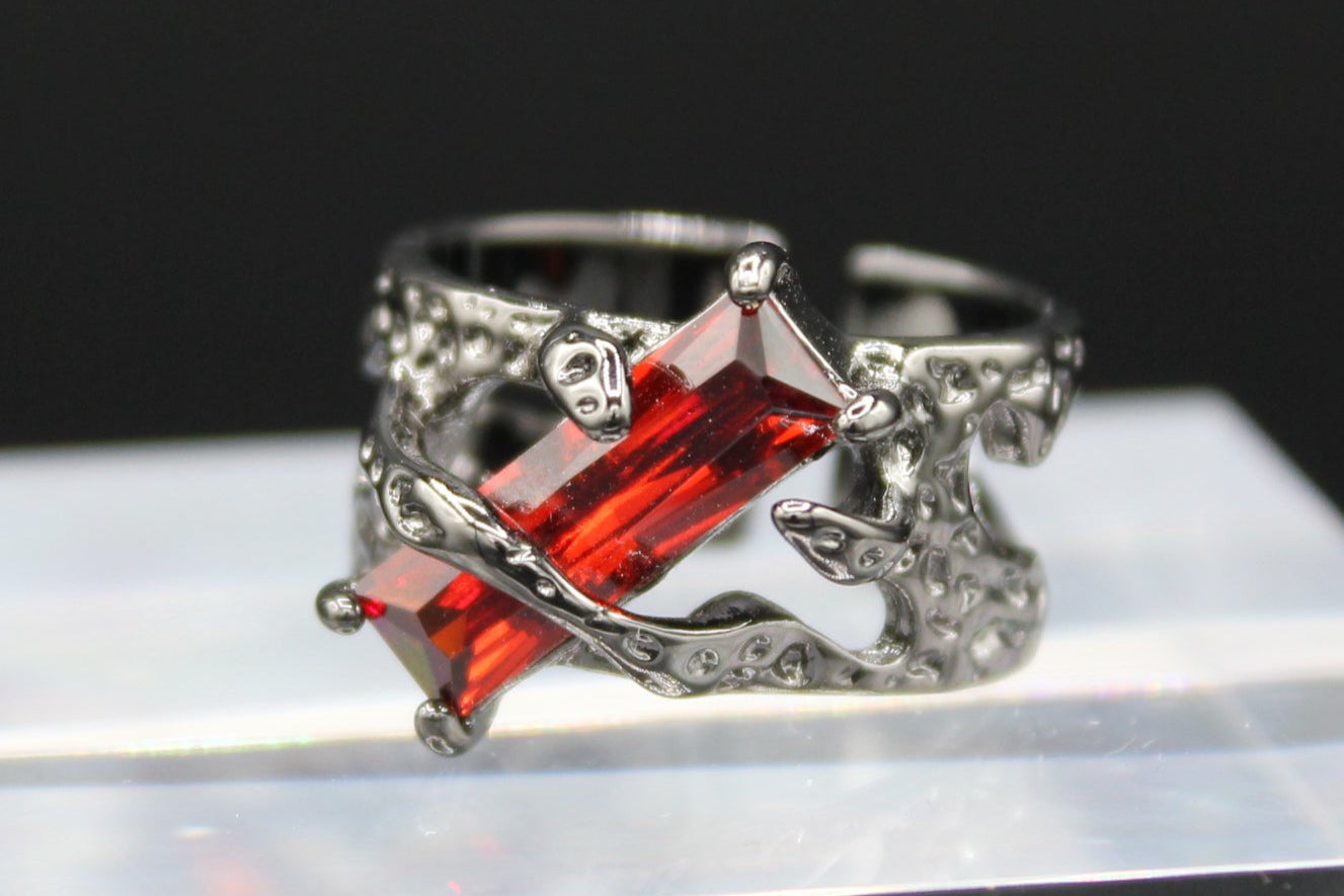 Ruby Fang Steel Adjustable Ring