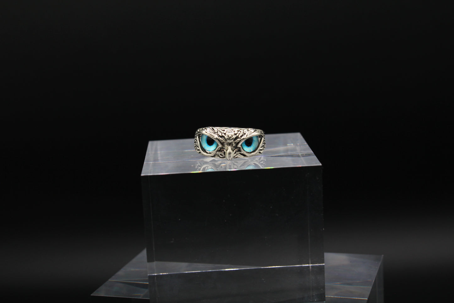 Midnight Oracle: Adjustable Finger Band Stainless Steel Statement Ring