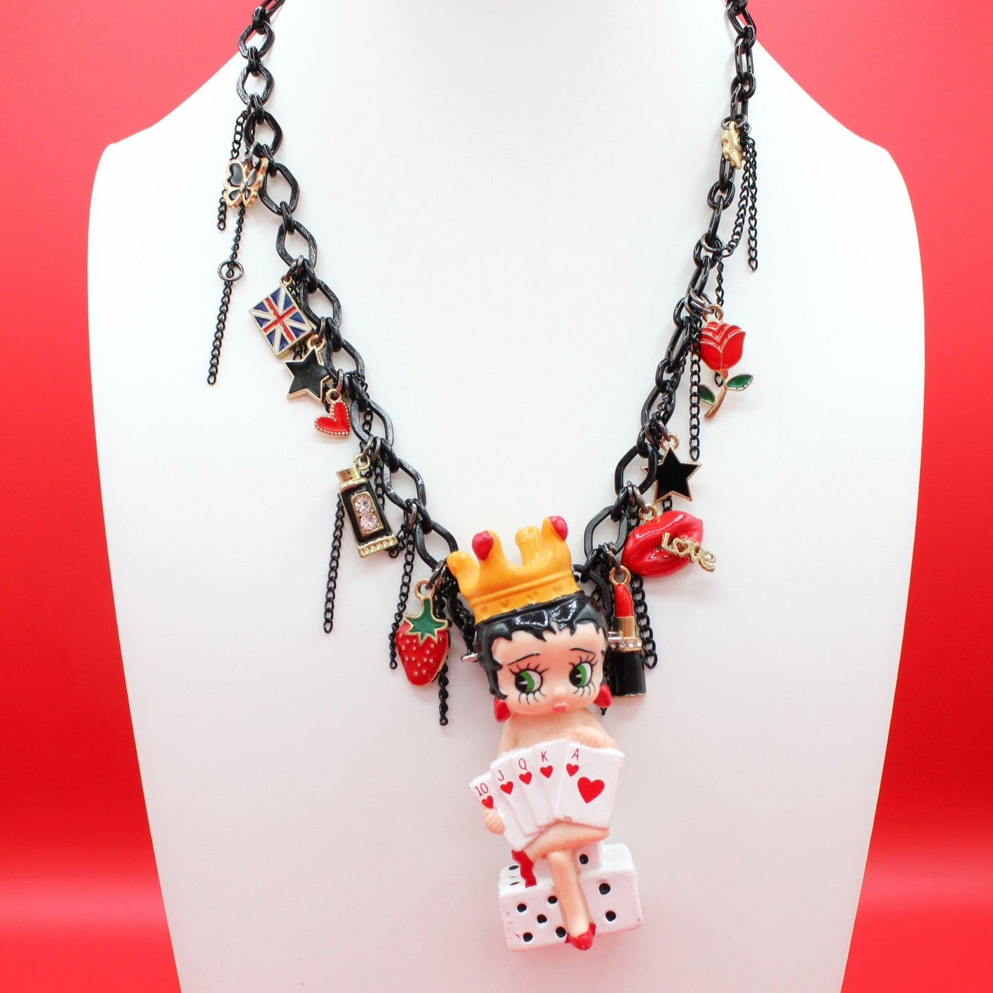Bet on Betty Boop One-of-a-Kind Clutter Charm Necklace
