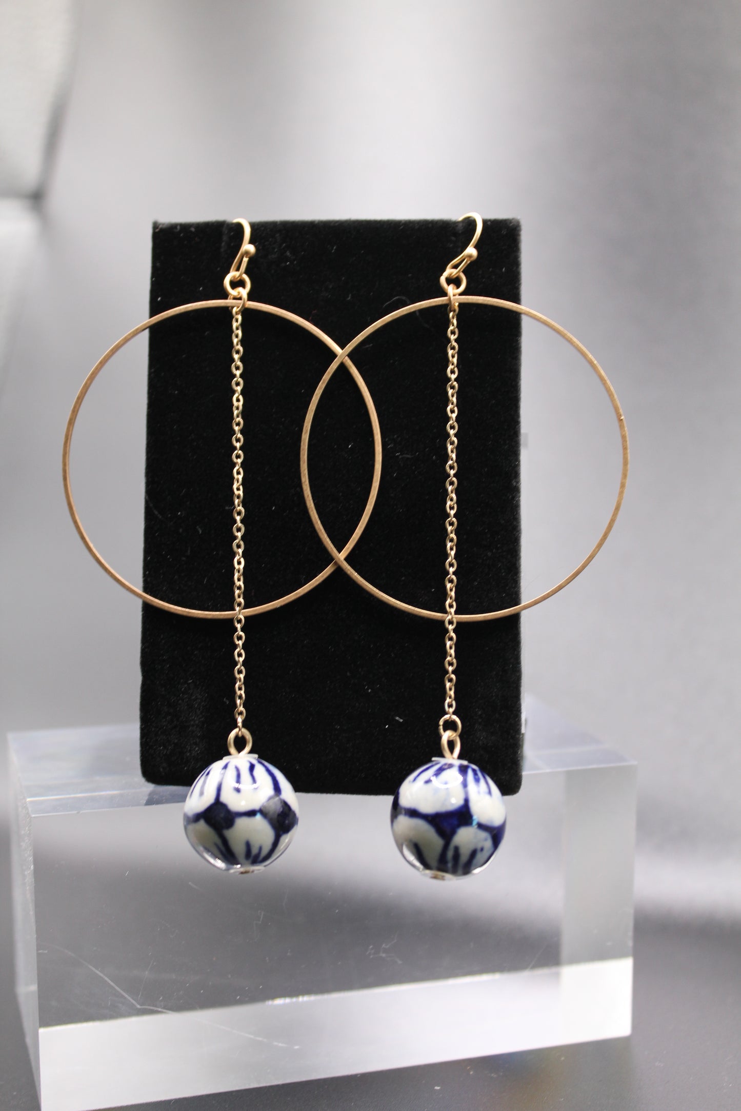 Golden Tides: Hoop and Bead Earrings