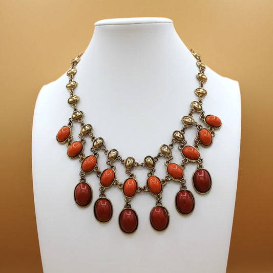 Radiant Ember: Plastron Statement Necklace