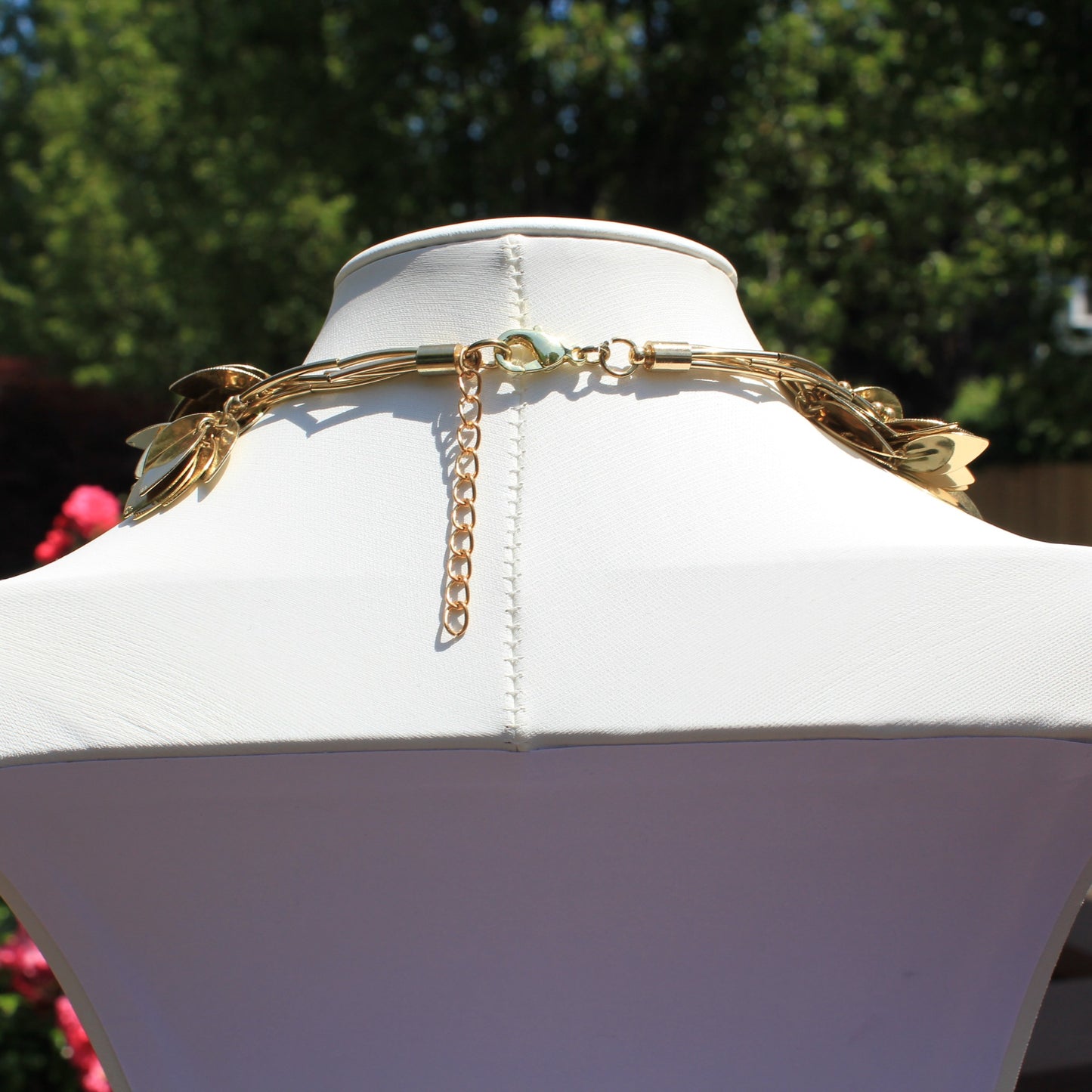Wildleaf Symphony: Stylized Cascading Leaf Cluster “Neck Mess” Necklace