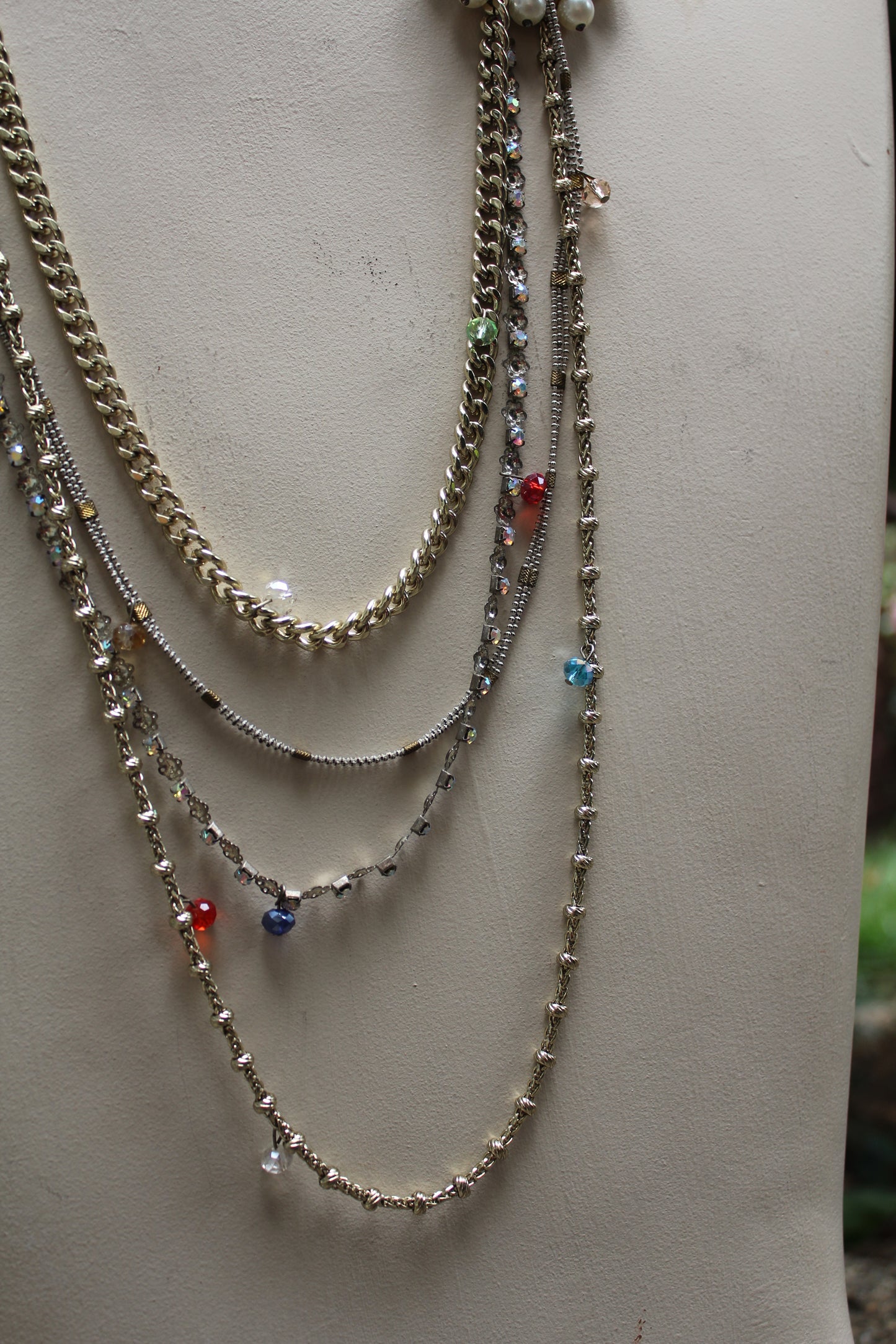 Ethereal Drapes: Exquisite Multi Strand Lariat Rope Necklace