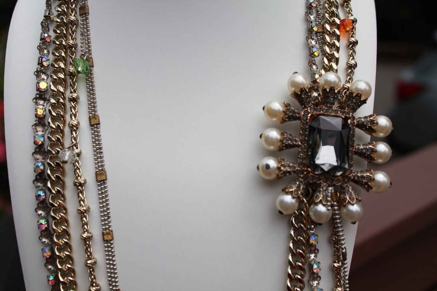 Ethereal Drapes: Exquisite Multi Strand Lariat Rope Necklace