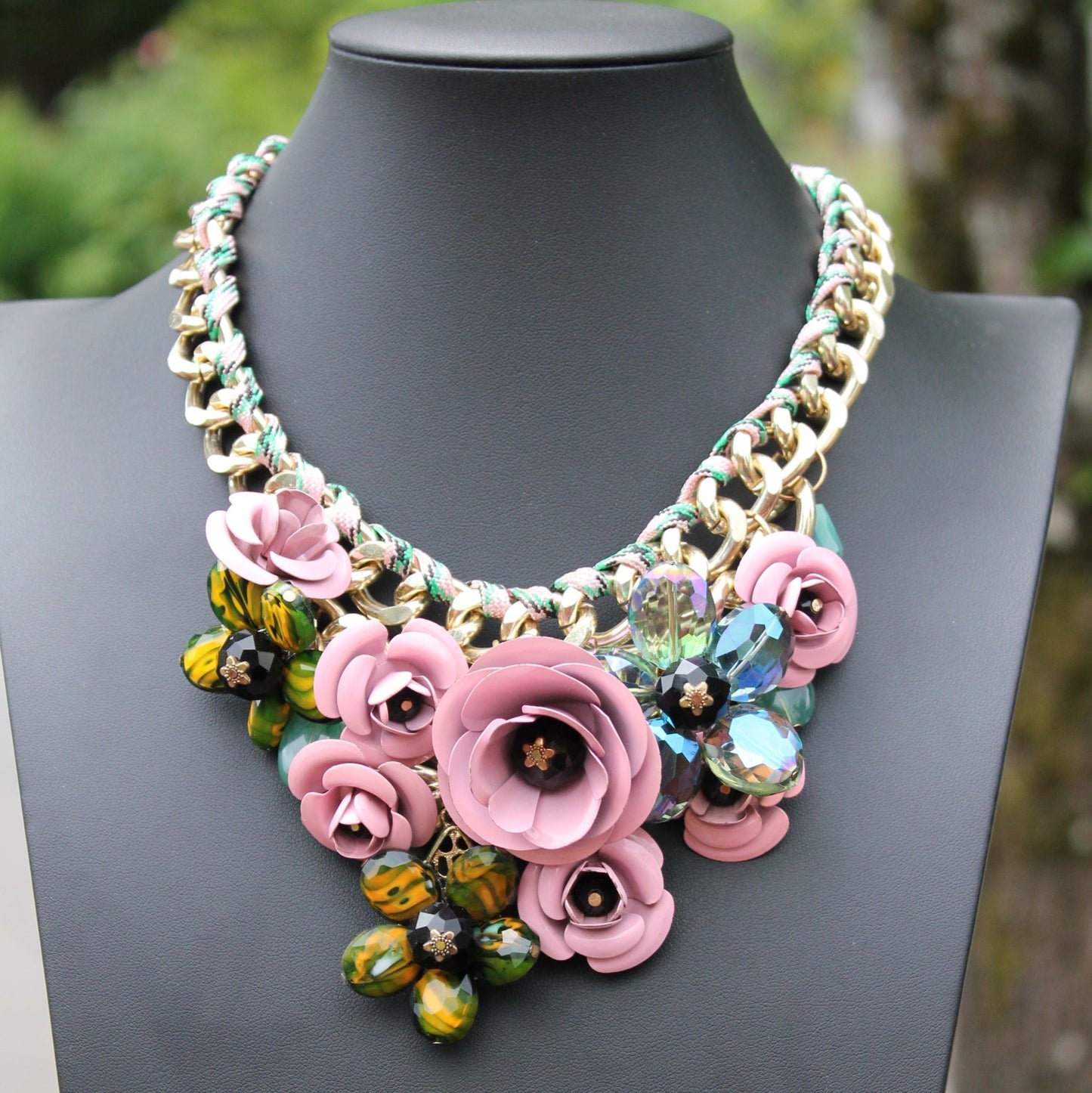 Petal to the Metal: Drama Bib Statement Collar Necklace
