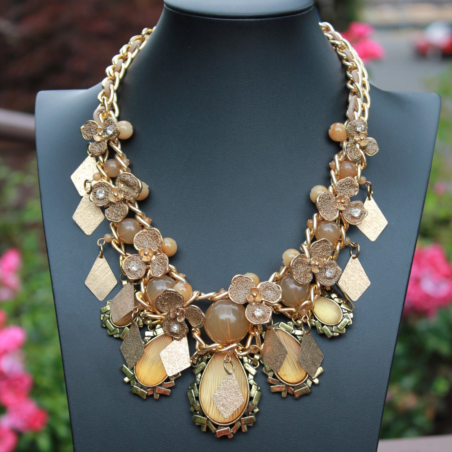 Amber Afterglow Statement Necklace