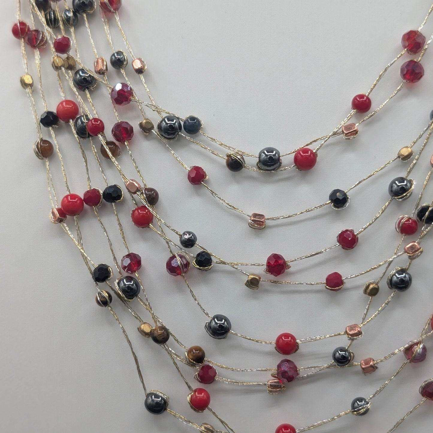 Bloodline Multi-Strand Silk Mesh Necklace