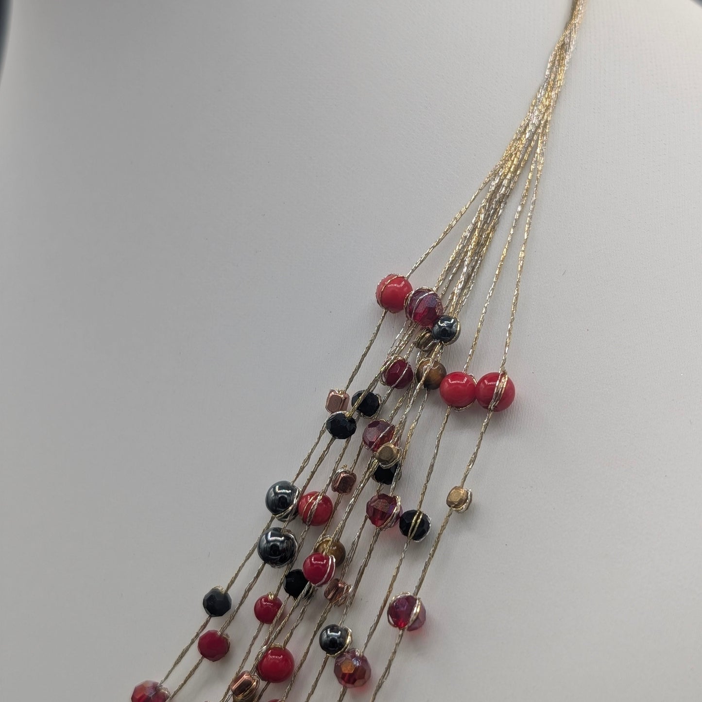 Bloodline Multi-Strand Silk Mesh Necklace