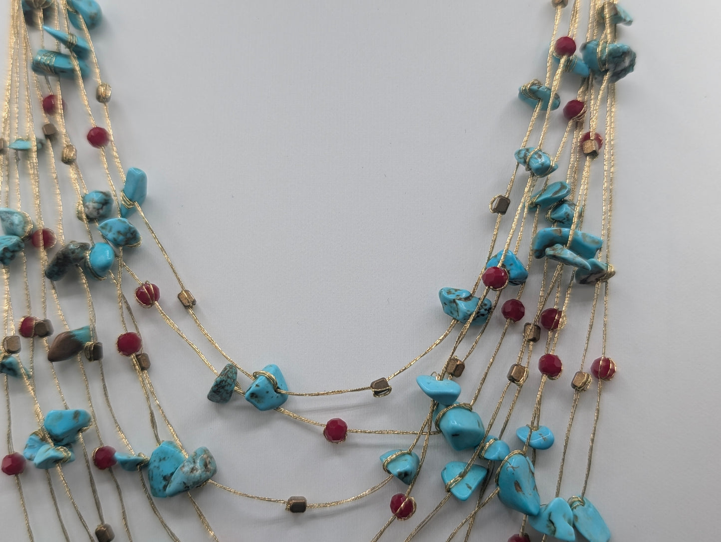 Tidefire Silk Woven Multi Strand Layered Statement Necklace