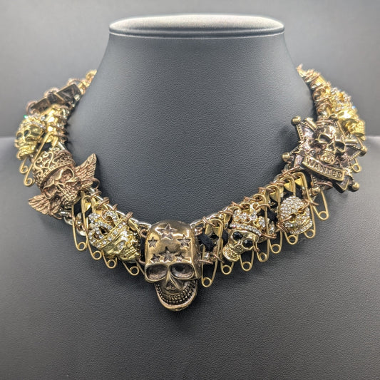 Ornamental Sin: Skull Sparkle Collar Necklace Fabulousness