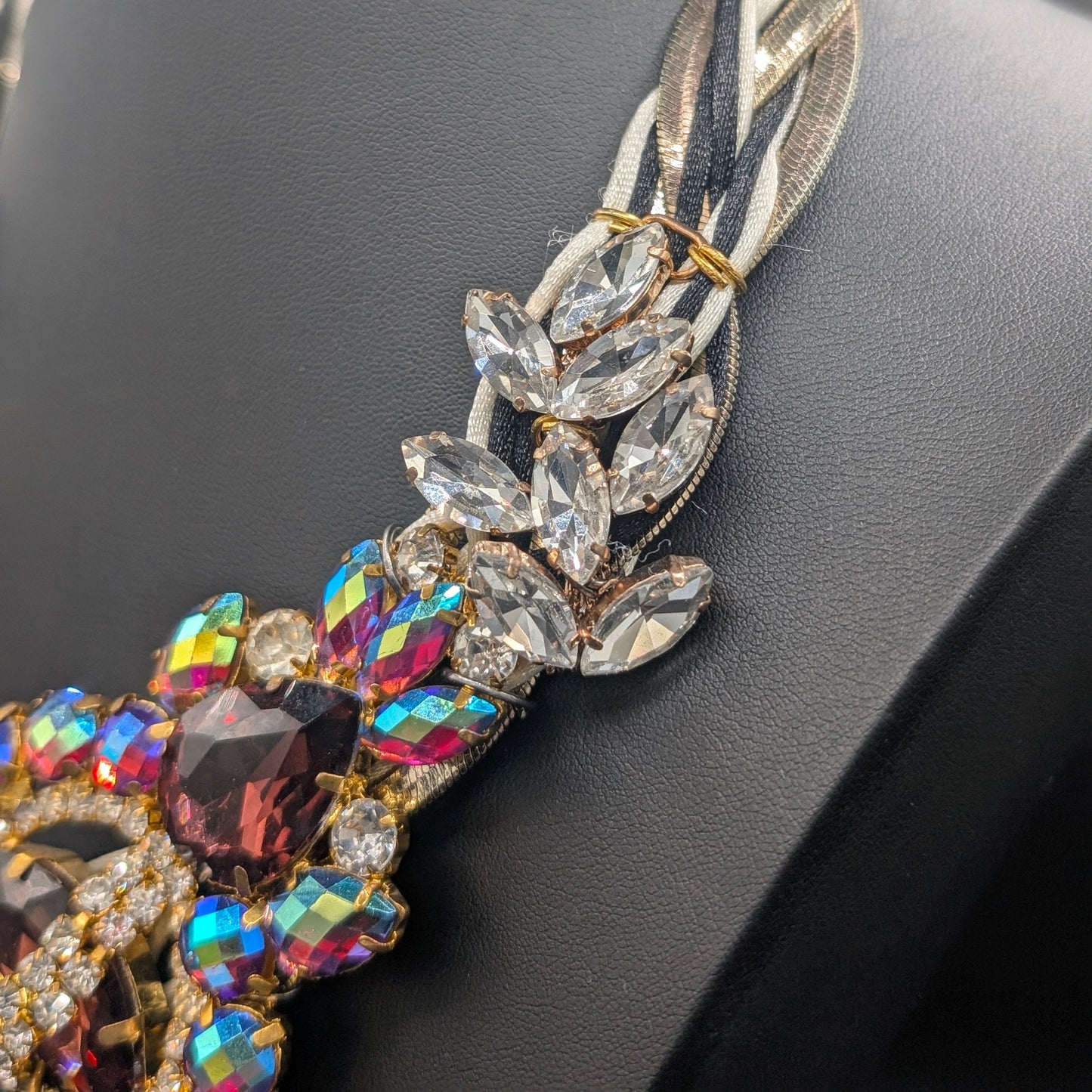 Ribbon Riot: Handmade Braided Ribbon Sparkle Charm Necklace