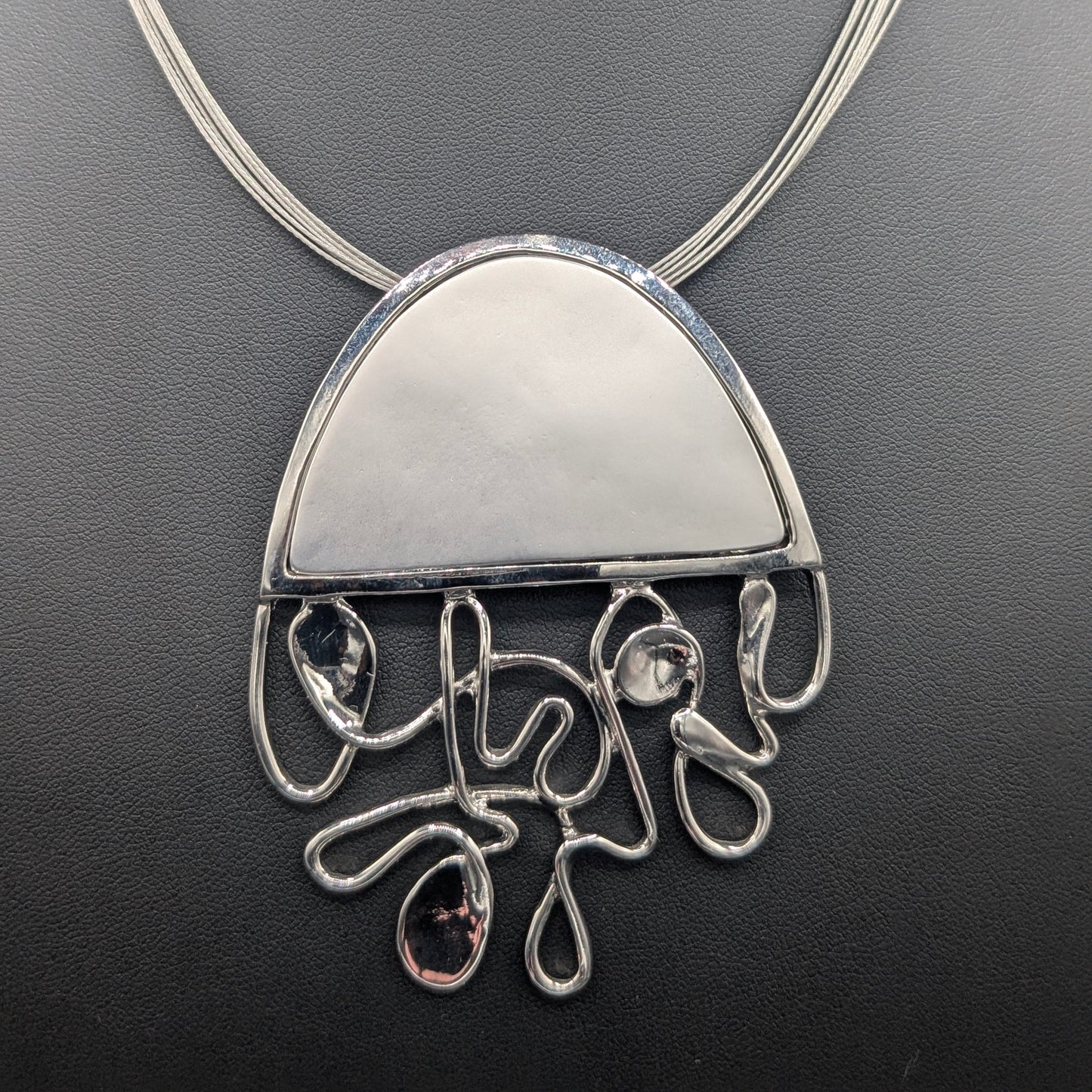 Jellyfish Tide: Modern Brass Necklace with Sculptural Jellyfish Pendant