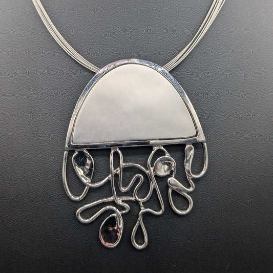 Jellyfish Tide: Modern Brass Necklace with Sculptural Jellyfish Pendant